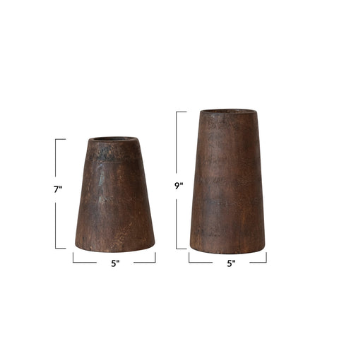 Found Wood Vases, 2 Size Options