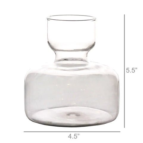 Glass Bulb Vase, Wide Bottom