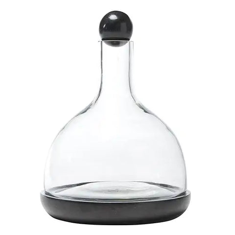 Marble & Glass Wine Carafe - Black