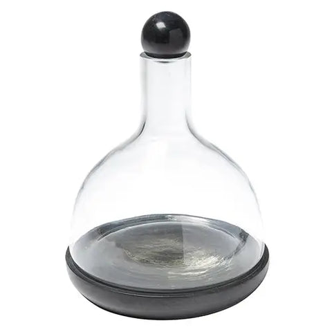 Marble & Glass Wine Carafe - Black