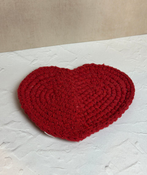 Knit Heart Hot Pad