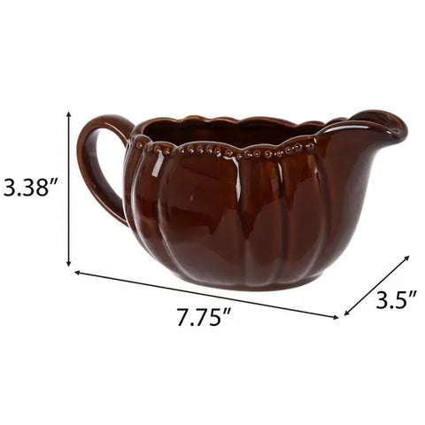 Scalloped Gravy Boat, Brown