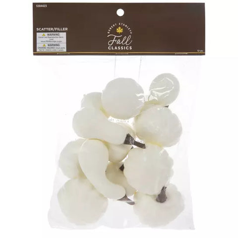 Mini Pumpkin & Gourd Filler, White