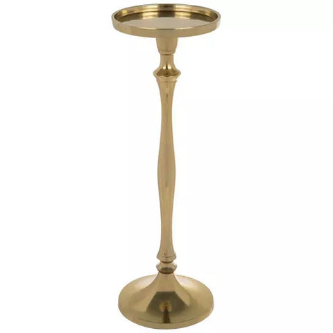 Gold Metal Pillar Candle Holder