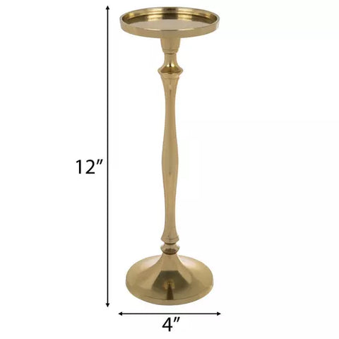 Gold Metal Pillar Candle Holder