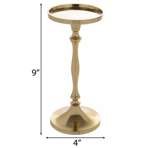 Gold Metal Pillar Candle Holder