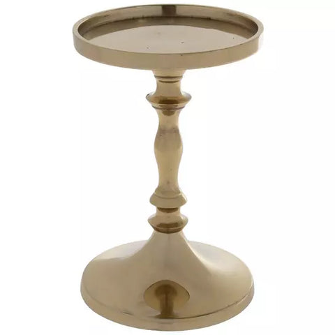 Gold Metal Pillar Candle Holder
