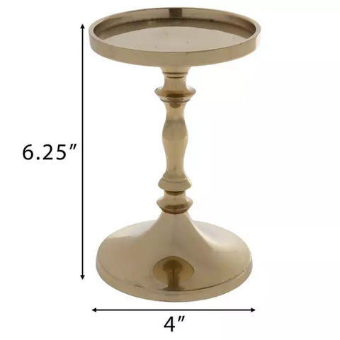 Gold Metal Pillar Candle Holder