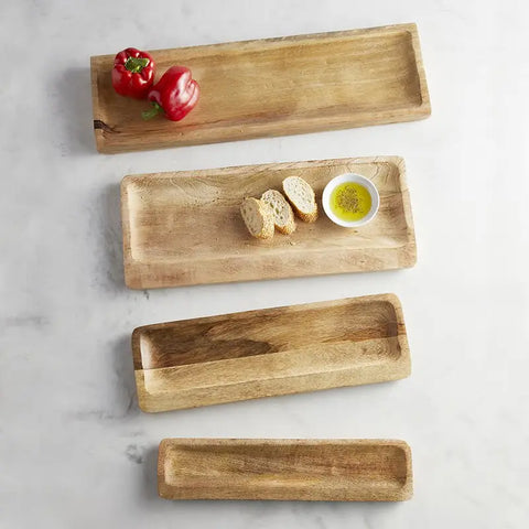 Large Wooden Rectangular Tray