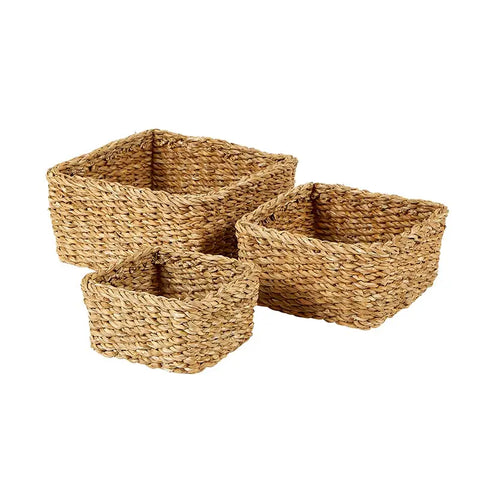 Square Seagrass Baskets, 3 Size Options