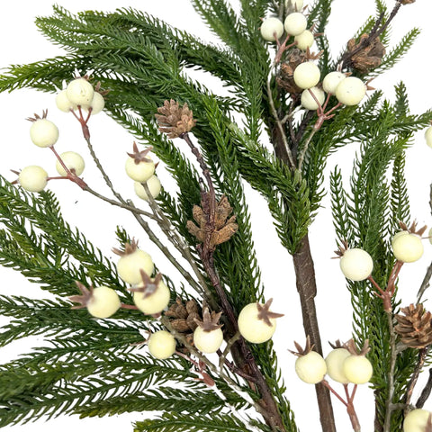 Real Touch Norfolk Pine Branch with Berries