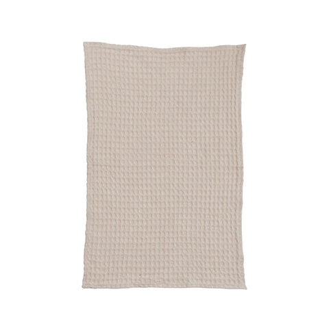 Stonewashed Cotton Waffle Weave Tea Towel - Natural Cream