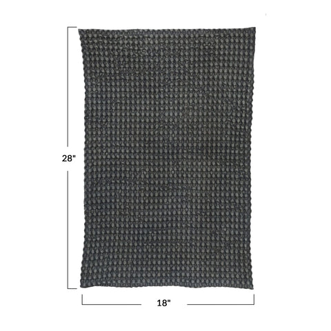 Stonewashed Cotton Waffle Weave Tea Towels - Charcoal