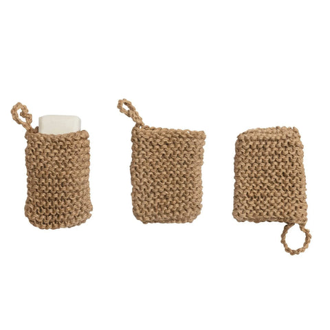 Jute Crocheted Body Scrubber Soap Holder