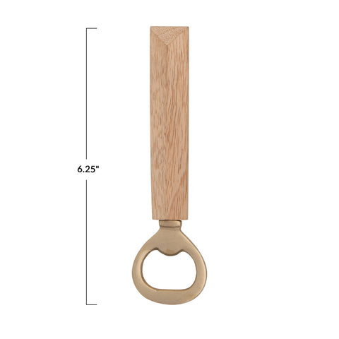 Brass Bottle Opener with Mango Wood Handle