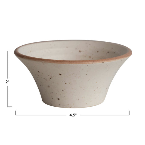 Stoneware Bowl, Cream Color Speckled