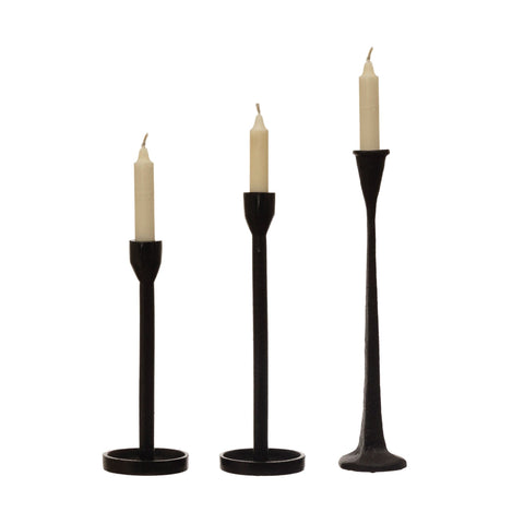 Black Cast Iron Taper Candle Holder