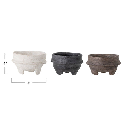 Decorative Paper Mache Footed Bowl - Coastal Vibes Candles