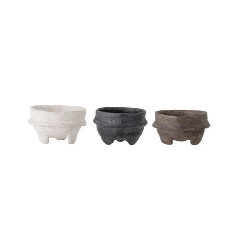 Decorative Paper Mache Footed Bowl - Coastal Vibes Candles
