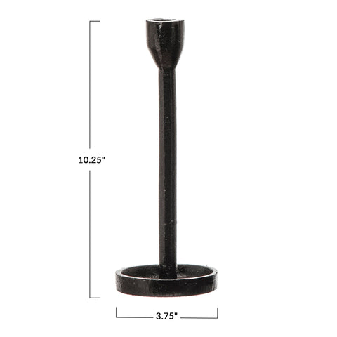 Black Cast Iron Taper Candle Holder