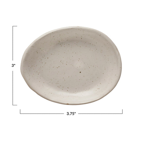 Stoneware Organic Shaped Dish, Reactive Glaze