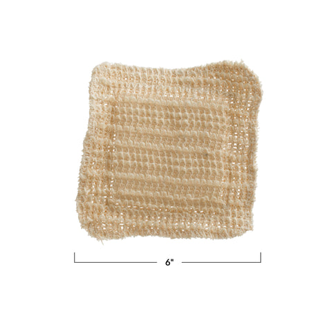 Square Sisal and Cellulose Sponge, Natural