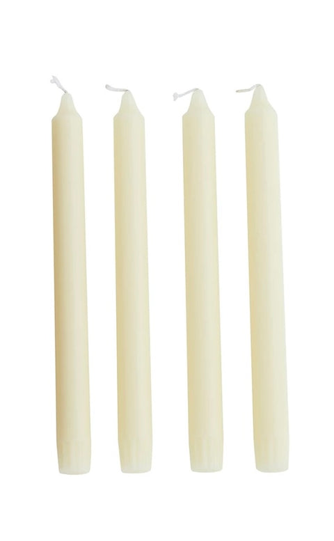 Cream Unscented Taper Candles, Set of 2