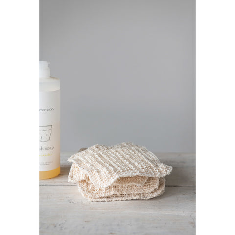 Square Sisal and Cellulose Sponge, Natural