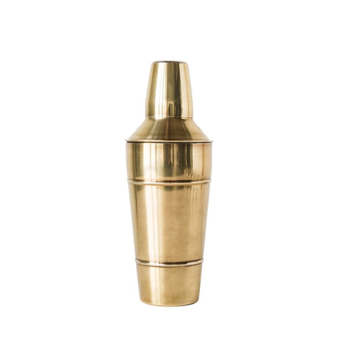 Stainless Steel Cocktail Shaker, Brass Finish