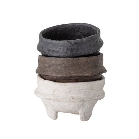 Decorative Paper Mache Footed Bowl - Coastal Vibes Candles