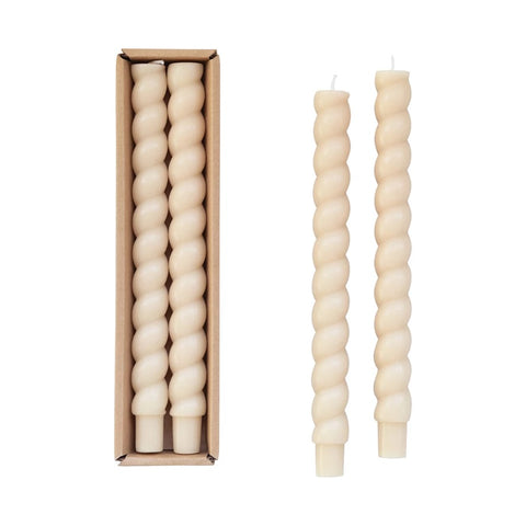 Unscented Twisted Taper Candles, Set of 2