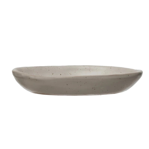 Stoneware Organic Shaped Dish, Reactive Glaze