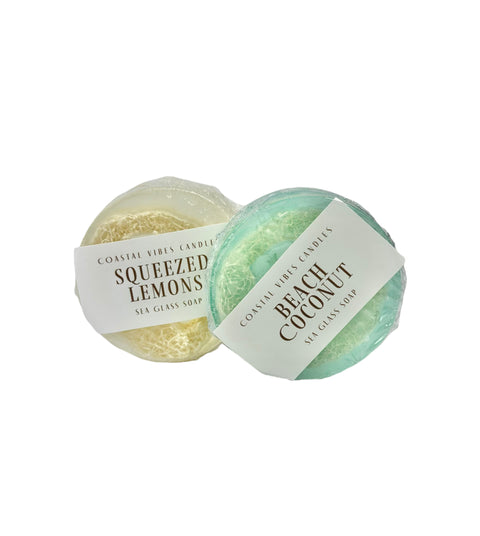 Sea Glass Bar Soap with Loofah - Choose your Scent