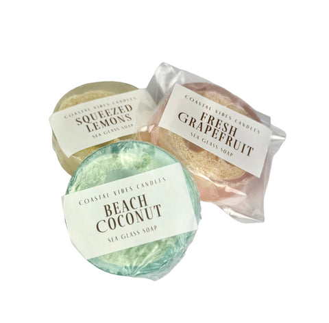 Sea Glass Bar Soap with Loofah - Choose your Scent